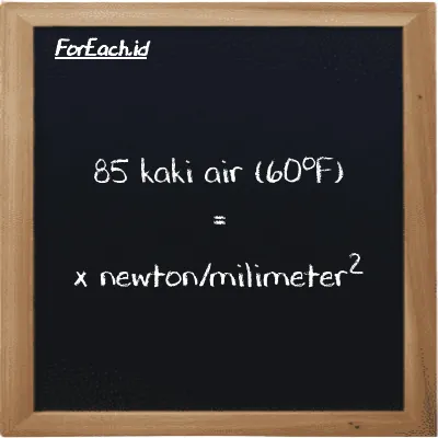1 kaki air (60<sup>o</sup>F) setara dengan 0.0029861 newton/milimeter<sup>2</sup> (1 ftH2O setara dengan 0.0029861 N/mm<sup>2</sup>)